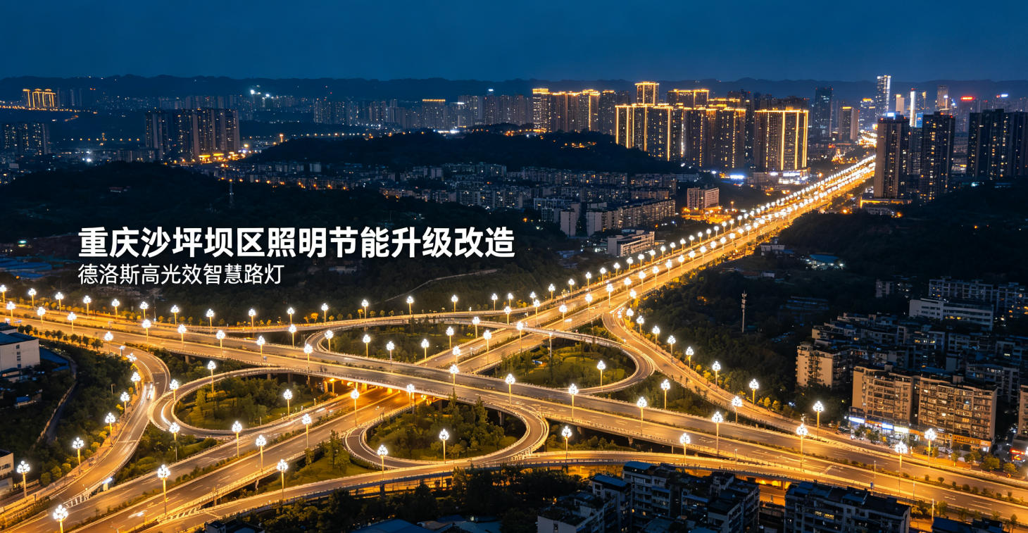 科技赋能一德洛斯高光效智慧路灯，助力重庆沙坪坝区照明节能升级改造