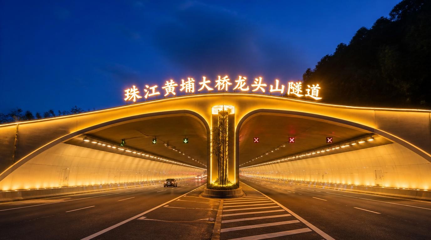 珠江黄埔大桥龙头山隧道 视角2